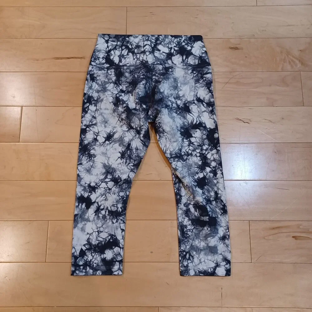 Lululemon Wunder Under Crop Hi-Rise Luxtreme Dual Shibori Pattern 21" 10 W6AQES - Picture 8 of 10